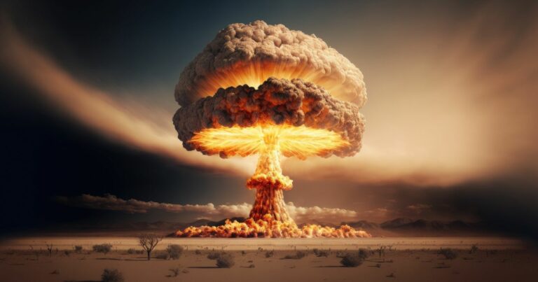 A képen egy atomrobbanás látható